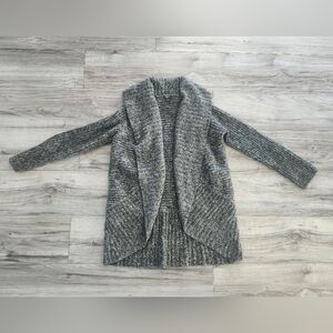 Talbots Grey Marled Open-Front Cardigan Cotton Alpaca size M